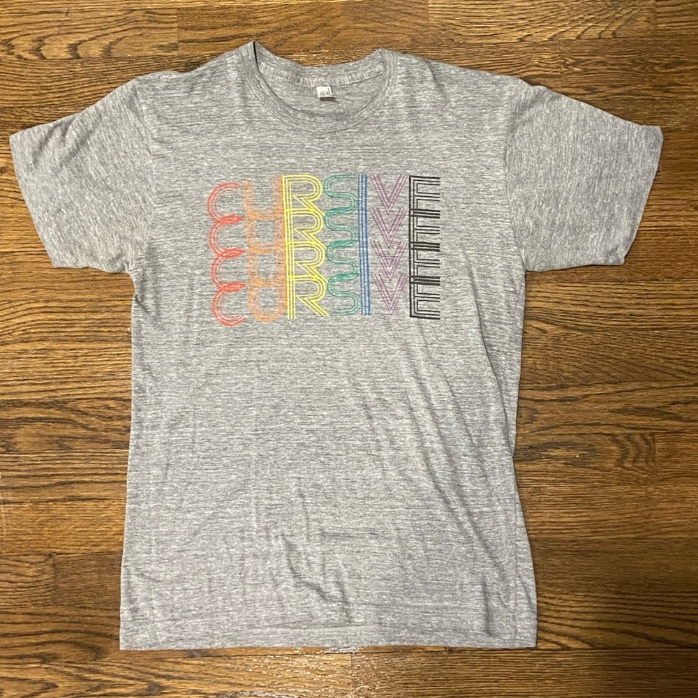 Vintage Cursive Tee Size Medium Saddle Creek Bright Eyes Tim Kasher Rainbow